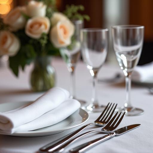 Detailaufnahme einer eleganten Tischdekoration