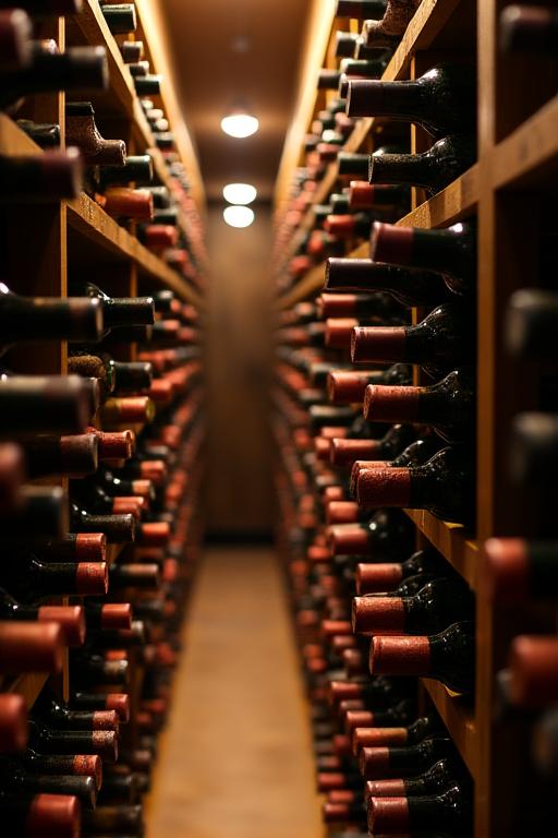 Blick in den gut sortierten Weinkeller des Restaurants